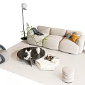 Modern sofa coffee table combination 3d model