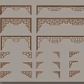 Traditional Intricate Wooden Carved Decorative Elements With Various Corner And Border Patterns