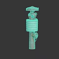 Red Fire Hydrant With Side Outlet Vertical Structure And Striped Design
