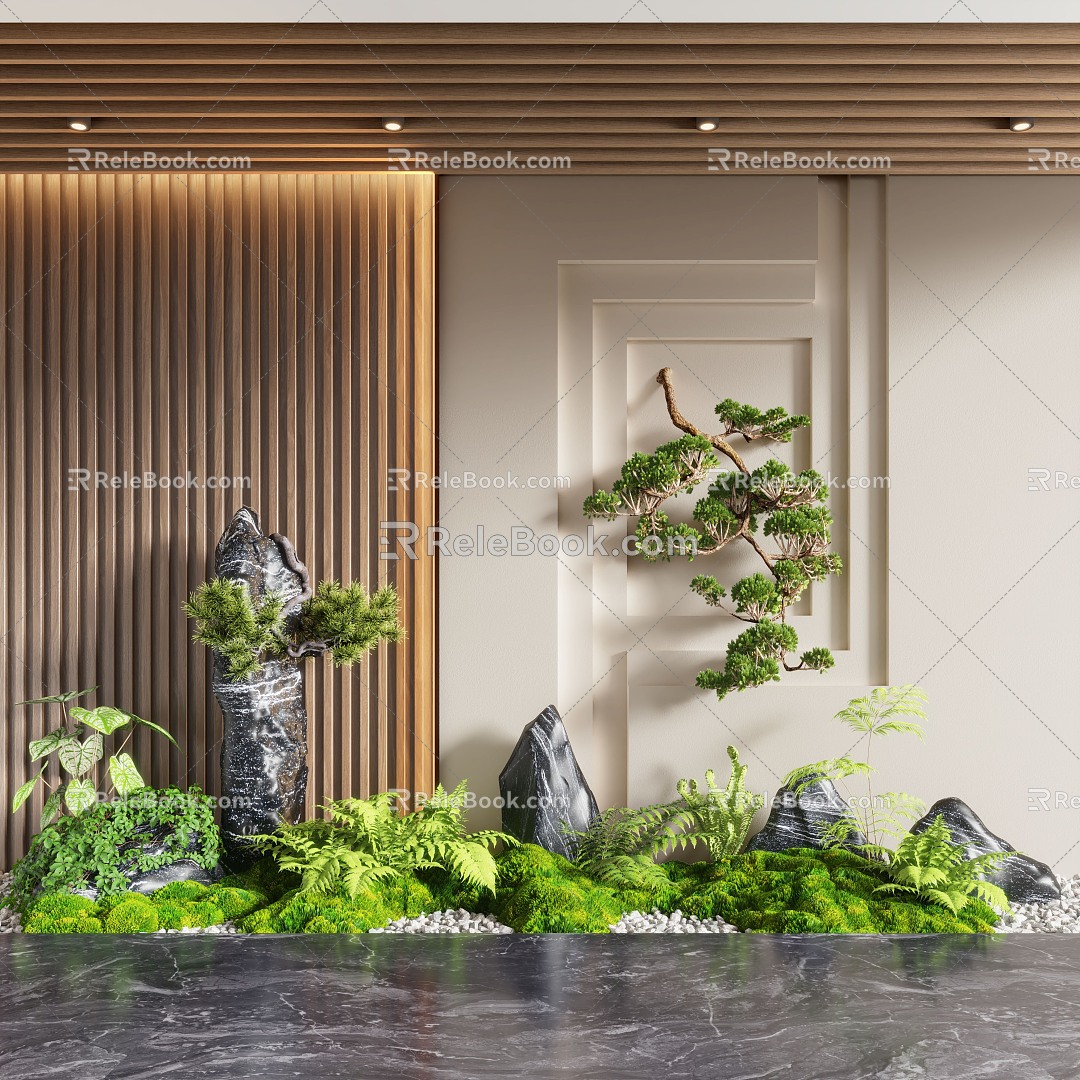 Modern Interior Landscaping Landscaping Plant Landscaping Landscape Sparkling Landscape Wall Moss Moss 3d model