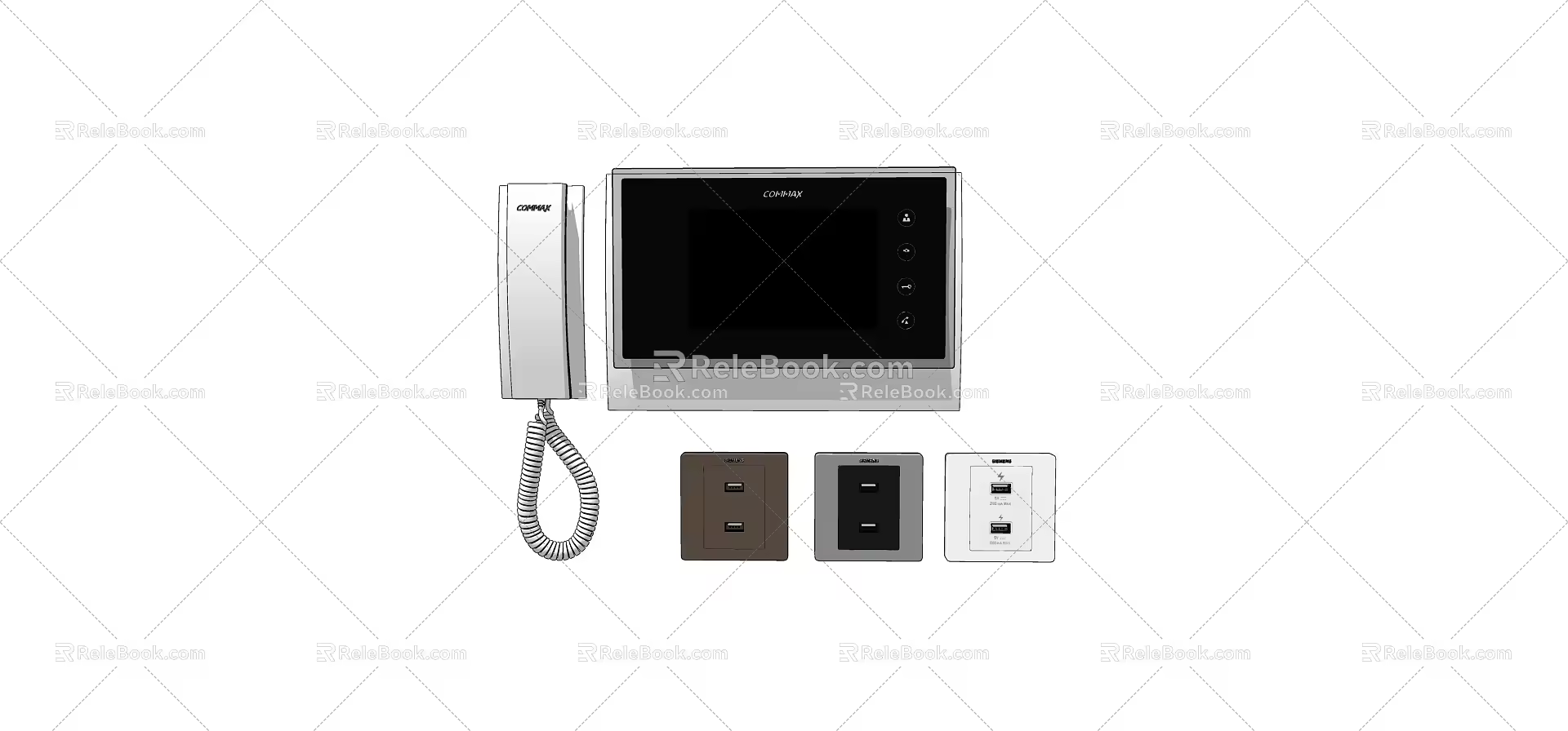 Switch socket panel combination 3d model