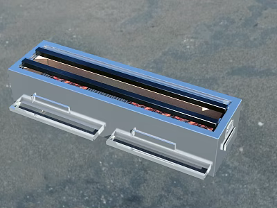 Japanese Restaurant Teppanyaki Grill With Stainless Steel Body And Heating Elements 3d model