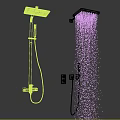 Modern Wall Mounted Shower System With Rainfall Head And Handheld Spray 3d model