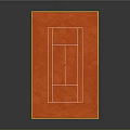 Orange Sports Fitness Mat With White Tennis Court Lines For Home Exercise Workouts
