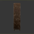 Elegant Wooden Cabinet With Intricate Floral Pattern And Orange Beige Flowers Design