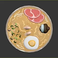 Steaming Hot Ramen Bowl with Sliced Meat Soft Boiled Egg Green Onions and Savory Soup