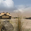 Military Utility Vehicles Featuring Tank And Armored Car In Open Terrain With Rocks And Grass