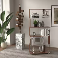 Modern bookshelf rotating bookshelf device 3d model