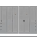 Modern Glass Door Bookcases With Binders Shelves Drawers And Small Plants