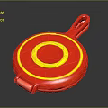 Circular Red And Yellow Electronic Appliance With Ergonomic Handle And Compact Design 3d model