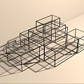 Tobacco and Alcohol Store Interior Design With Cube Shelves And Geometric Display Structure