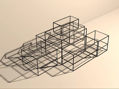 Tobacco and Alcohol Store Interior Design With Cube Shelves And Geometric Display Structure 3d model