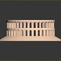 Modern Pink Circular Commercial Equipment With Colosseum Style Arched Design On Platform