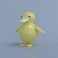 Cute Yellow Chicken Doll With Plump Body And Smooth Surface Design 3d model