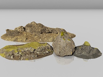 Stone Rock Cliff Stone Ground Moss Stone Gobi Desert Pavement Stone Pile Sand Stone Shaped Stone 3d model