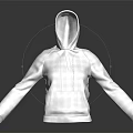 White Plaid Zip Up Hoodie with Long Sleeves Front Pocket and Simple Design