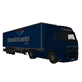 Blue Bondex Logistics Large Freight Truck With Company Logo on White Background