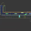 Indoor Parking Lot With Convertible Car People Inside And Bright Ceiling Lighting