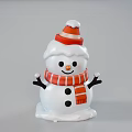Game Movie Snowman Character With Red Scarf Orange Hat And Smiling Face
