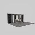 Elegant Modern Dining Room With Black Dining Table Grey Chairs Gold Legs And Hanging Lamps