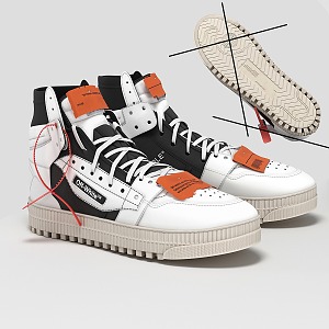 off white sneaker shoes 3d model