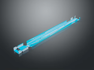 Modern Blue Train Track Structure With Sleek Design And Metallic Finish 3d model
