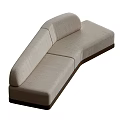 Modern Curved Fabric Sofas With Light Colored Upholstery And Dark Base 3d model