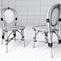 Classic Woven Rattan Dining Chairs With Wooden Frame Curved Backrest and Woven Seat Design