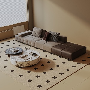 Three-seat sofa 3d model