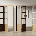 Modern Home Interior Folding Doors With Glass Panels And Wooden Frames