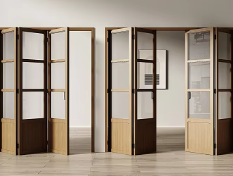French Folding Door Retro Folding Door Glass Folding Door Balcony Folding Door Kitchen Folding Door 3d model