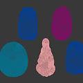 Colorful Jade Carved Jewelry Pieces With Lotus And Figure Carved Motifs