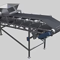 Industrial Equipment Conveyor Belt System With Hopper And Metal Frame