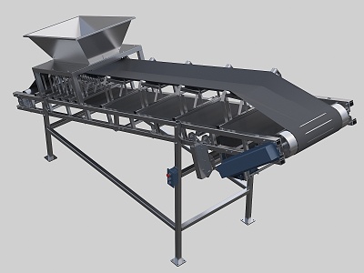 Bulk Material Belt Conveyor Belt 3d model