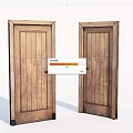 Solid Wood Hinged Doors With Natural Wood Grain And Classic Door Handles