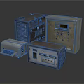 Vintage Electronic Equipment With Retro Control Panels Keyboards And Display Screens