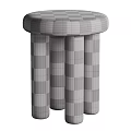 Soft Blue Furry Stool With Various Color Options For Home Decor