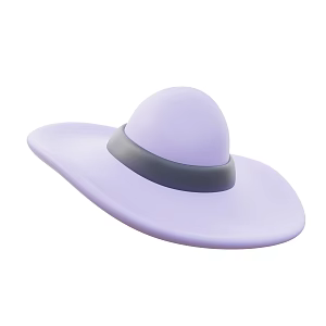 modern hat lady hat purple hat cartoon hat 3d model
