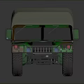 Camouflage Military Truck 3D Rendering With Green Cargo Bed And Front Headlights