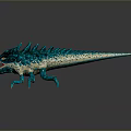 Blue Spiked Dinosaur Model With Open Mouth Sharp Teeth And Textured Turquoise Skin 3d model