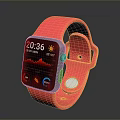 Pink Strap Smartwatch With Screen Displaying Time Date Weather And Health Metrics