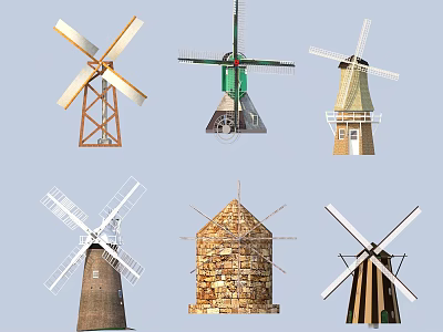 Various Windmill Designs as Garden Decor for Stylish Outdoor Spaces 3d model