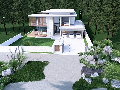 Modern Homestay Building Single-family Villa Country Self-built House Forest Holiday Homestay Mountain Private Manor Country Holiday Homestay 3d model