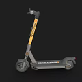 Modern Gray And Yellow Electric Scooter With Handlebar Deck And Wheels