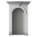 Architectural Components Featuring White Arched Structure And Decorative Columns