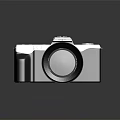 Sleek Digital Camera With Silver Black Body And Large Lens Design 3d model