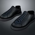 Stylish Black Casual Leather Shoes With Classic Laces And Comfortable Design