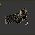 Modern Tactical Weapon With Scope Red Light Indicator Black Metal Body And Grip