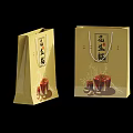 Traditional Chinese Yellow Peanut Candy Packaging Gift Bag Display With Sweet Treats