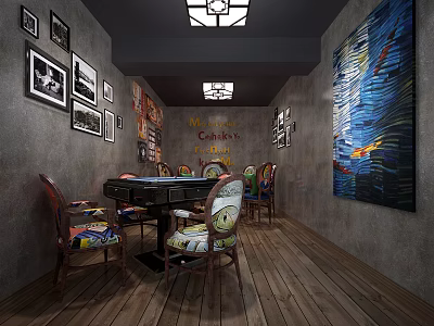 Industrial LOFT Room Restaurant Box 3d model